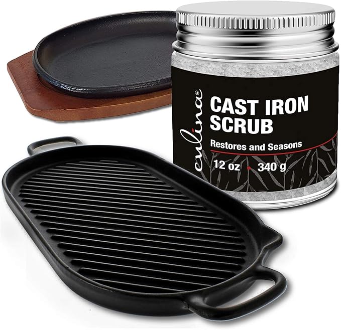 Culina Cast Iron Essentials Kit: Scrub, Soap & Oil