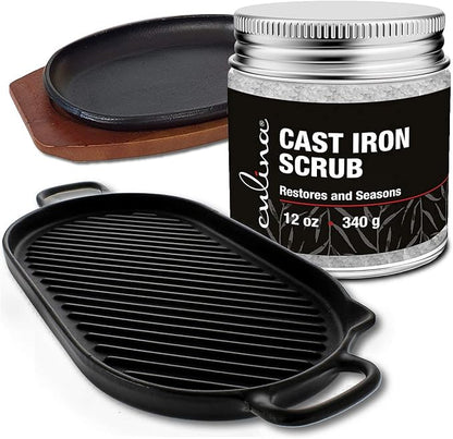 Culina Cast Iron Essentials Kit: Scrub, Soap & Oil