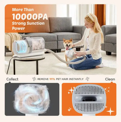 Keep grooming calm, clean, and effortless with this low-noise pet hair trimmer.