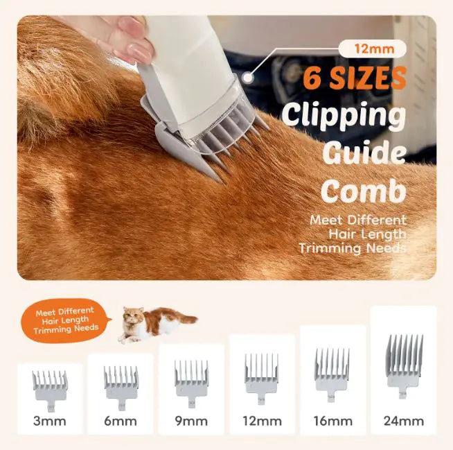 Keep grooming calm, clean, and effortless with this low-noise pet hair trimmer.