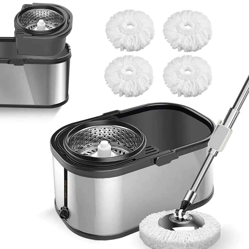 Stainless Steel Spin Mop and Bucket Set