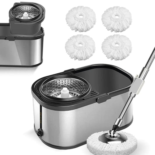 Stainless Steel Spin Mop and Bucket Set