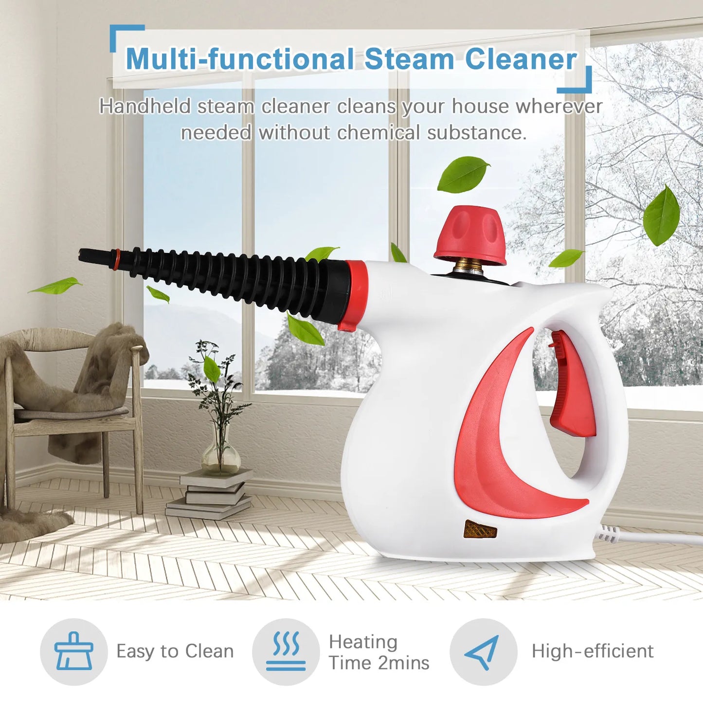 Multipurpose Handheld Steam Cleaner – Chemical-Free, 1050W Power