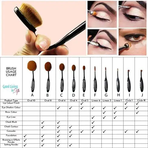 Oval Pro 10-Piece Brush Set