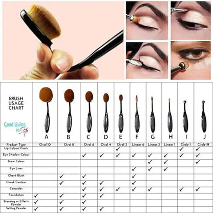 Oval Pro 10-Piece Brush Set