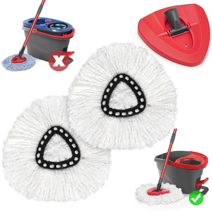 2-Pack Triangle Microfiber Mop Head Refills